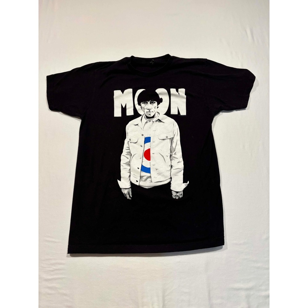 Keith Moon The Who Mod Target Graphic T-Shirt Black Rock Band Tee Mens Small